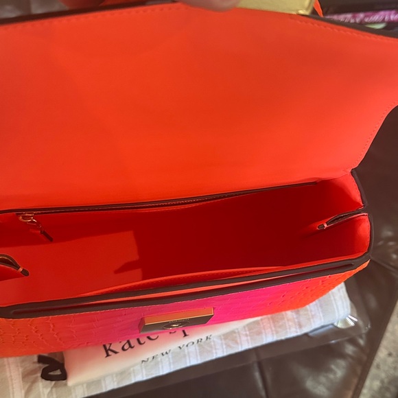 Kate Spade ♠️ New York Katy Ombré Croc Embossed Leather Medium Top Handle - Picture 11 of 16